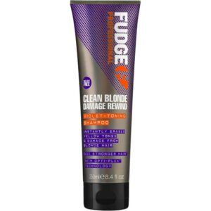Fudge Professional Clean Blonde Damage Rewind Shampoo Intense Purple Toning with Bond Repair 250ml
