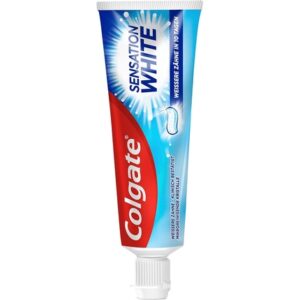 Colgate Sensation White Toothpaste 75ml - Gentle Removal of Surface Stains - Teeth Whitening for Long-lasting White Teeth