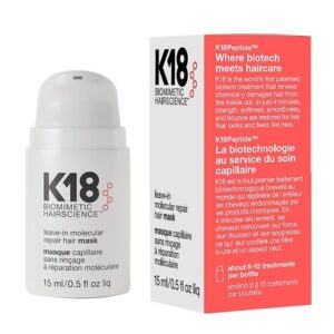 K18 Biomimetic Molecular Hair Repair Mask 15ml Limited Edition - Heals and Strengthens Hair with Lightweight Moisturizing Benefits