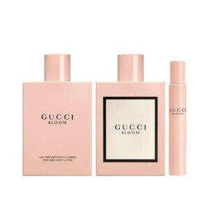 Gucci Bloom 3-Piece Set for Women Eau De Parfum Spray Perfumed Body Lotion Floral 2.38 Fl Oz