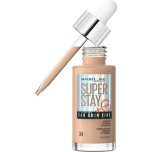 Maybelline Super Stay Skin Tint Foundation with Vitamin C Long-Lasting up to 24H Vegan Formula Shade 34 30ml