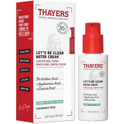 Thayers Let's Be Clear Water Face Cream Moisturizer with Azelaic Acid and Hyaluronic Acid 75ml
