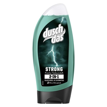 Duschdas 2-in-1 Shower Gel & Shampoo Strong with Refreshing Tea Tree and Mint Scent Dermatologically Tested 250ml
