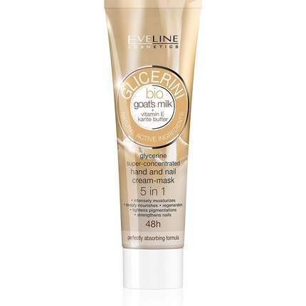 Eveline Glycerine Hand and Nail Cream Mask 5 in 1 with Bio Goat's Milk and Vitamin E 100ml
