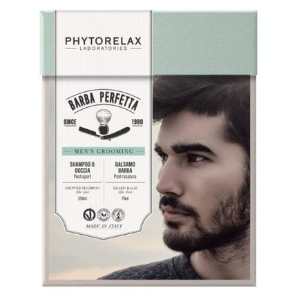 PHYTORELAX Barba Perfetta Gift Set Shower Shampoo 250ml and Beard Balm 75ml