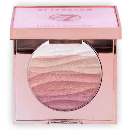 W7 Afterglow Blusher & Highlight Compact - Pink & Gold Glowing Pressed Powder