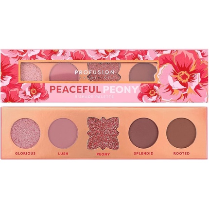 Profusion Cosmetics Blooming Hues Peaceful Peony 5-Shade Eyeshadow Palette 1 Count