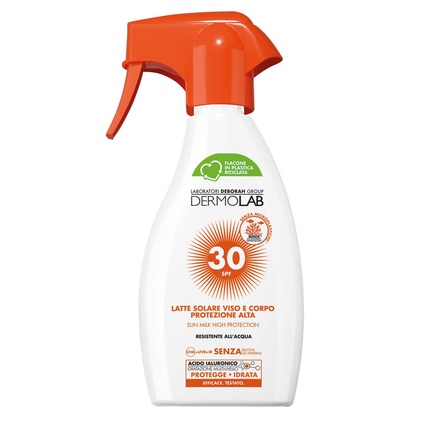 Dermolab Sun Milk Spray for Face and Body High Protection SPF 30 Water Resistant 250ml