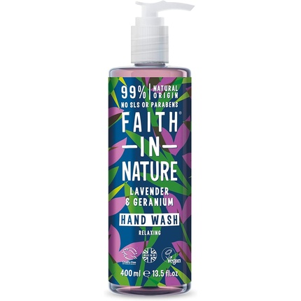 Faith In Nature Lavender and Geranium Hand Wash Nourishing Vegan and Cruelty Free 400ml