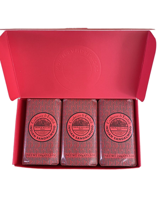 Crabtree & Evelyn Set Trio Indian Sandalwood Soap Bar - 3 Pieces, 150 Grams