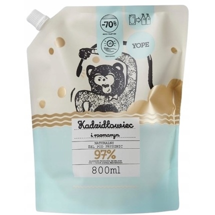 Yope Natural Shower Gel 97% Frankincense And Rosemary Refill, 800 Ml