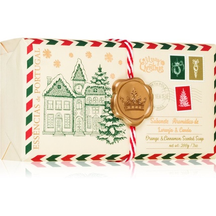 Essencias de Portugal Tuhé mýdlo Pohlednice - Pomeranč Skořice 200g Bar Soap