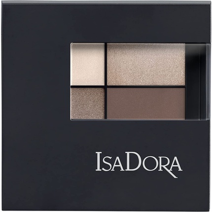 IsaDora Brown Eyeshadow Palette Quartet with Mirror Intensely Creamy Matte and Shimmer Natural Smokey Eye Shadow Vegan Makeup Palette 04 Cappuccino