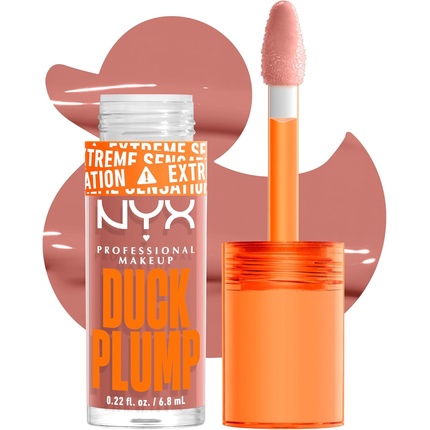 NYX Professional Makeup Lip Plumping Gloss Intense Colour High Pigmentation Extreme Shine Finish Infused with Spicy Ginger Vegan Formula Duck Plump Banging Bare