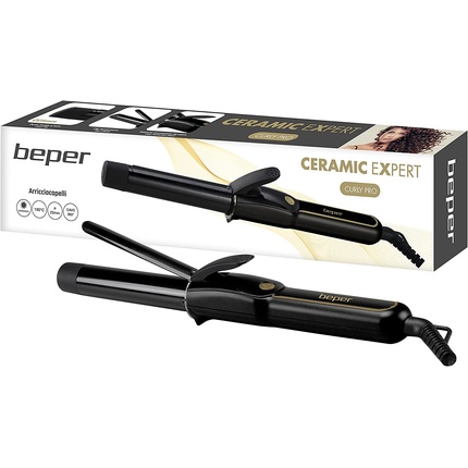 BEPER P301PIS001 Ceramic Coated Curling Iron 25mm Diameter 180 degreeC Max Temperature Black - Small