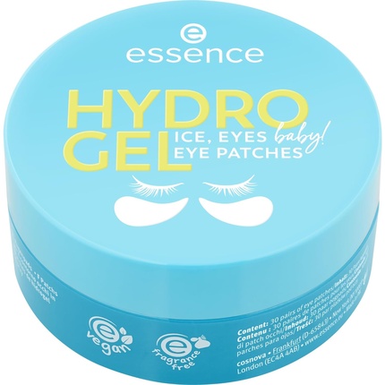 essence HYDRO GEL Eye Patches ICE, EYES, baby! 30 Pairs Moisturizing Cooling Shimmering Vegan Oil-Free