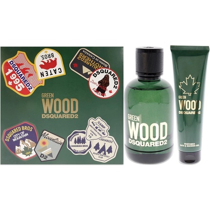 Dsquared2 Wood Pour Homme Green Eau De Toilette 100ml + Bath & Shower Gel 150ml gift set