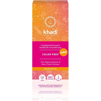 Khadi Ayurvedic Plant Hair Colour Colour Prep Pre-Pigmentation and Colour Strength Primer Natural Hair Colour 100% Natural & Vegan Certified Natural Cosmetics 100g