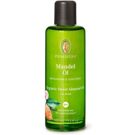 Primavera Care Organic Almond Oil 100ml Pure Natural Plant Power Glass Bottle