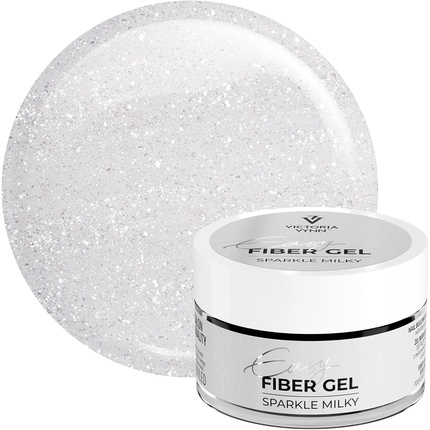 Victoria Vynn Sparkling UV/LED Builder Gel Easy Fiber Gel for Nail Manicure Glitter Sparkle Milky 15ml