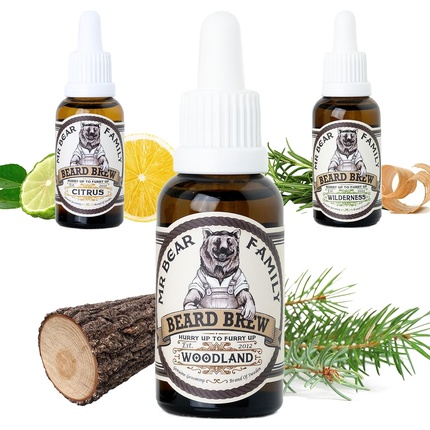 Natural Beard Oil for Men Scented Beard Moisturizer Oil with Hydrating Jojoba and Argan Oil Woodland 30ml