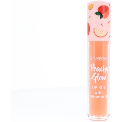 Peachy Glow Lip Oil with Vitamin E Hydrating Fruity Flavor Sunkissed