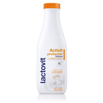 Lactovit Shower Gel Protector Activit with Microbiome Care Moisturizing Nourishing and Protecting Creamy Texture with Protein Calcium and Lactobacillus F 550ml