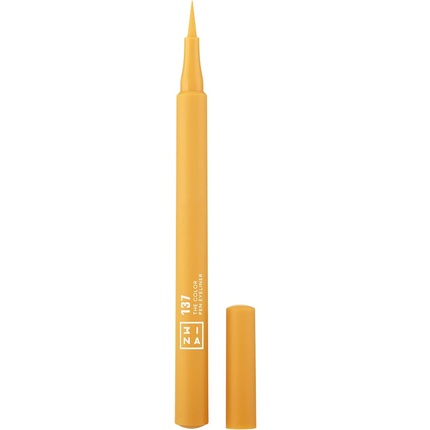 3INA Makeup The Color Pen Eyeliner 137 Yellow Liquid Eyeliner 10h Longwear Smudge-proof Formula for Sensitive Eyes Ultra Precise Felt Tip Matte Liner Bold Pigmentation Vegan Cruelty Free