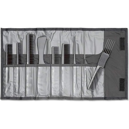 Jaguar A-Line 9 Piece Hair Comb Set, Arctic White, 0.19 kg
