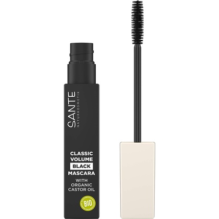 SANTE Naturkosmetik Classic Volume Mascara 01 Black Mascara for Full Volume Swing and Definition with Natural Waxes and Organic Castor Oil Vegan 8ml