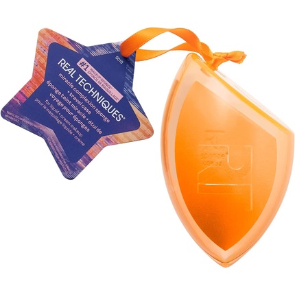 Real Techniques Limited Edition Miracle Complexion Sponge & Case Ornament for a Natural Streak Free Foundation Finish - Orange