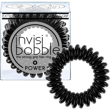 Invisibobble POWER Hair Ties True Black 3 Count