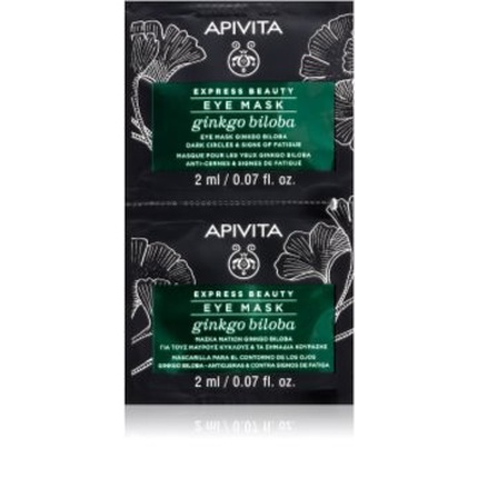 Apivita Beauty Express Eye Mask Dark Circles And Eye Puffiness With Ginkgo Biloba - 2x2ml