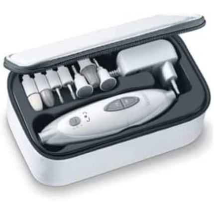 Sanitas SMA 35 Electric Manicure/Pedicure Set with 7 Nail Care Attachments White/Silver