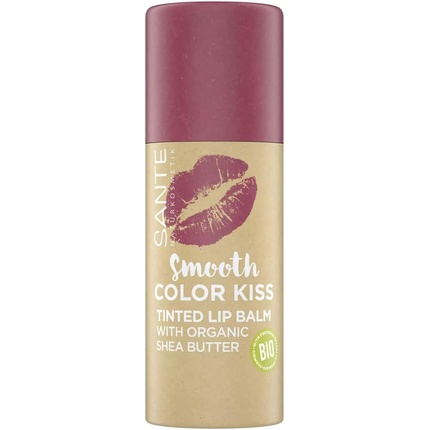 Sante Naturkosmetik Smooth Color Kiss 02 Soft Red Tinted Lip Balm with Bio-Sheabutter 8.5g