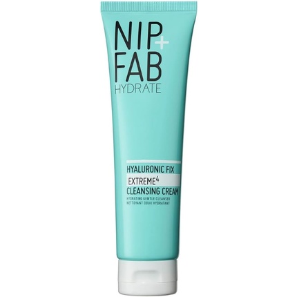 Nip + Fab Hyaluronic Acid Fix Extreme 4 Cleansing Cream Gentle Cleanser Face Wash Anti-Aging and Hydrating for Dry/Sensitive Skin