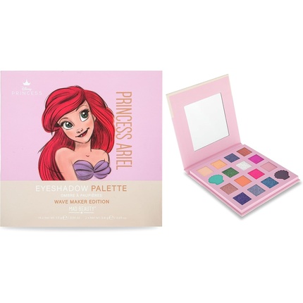 MAD BEAUTY Disney Pure Princess Ariel Little Mermaid Sixteen Shade Palette with Mirror