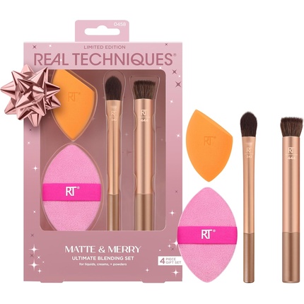 Real Techniques Matte & Merry Ultimate Blending Kit 4 Piece Limited Edition