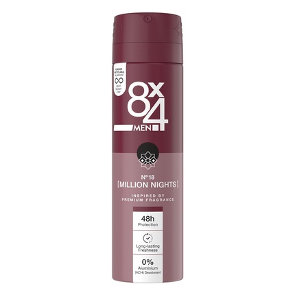 8X4 Men Deo N° 18 Million Nights 150ml Oriental Scented Deodorant for Men