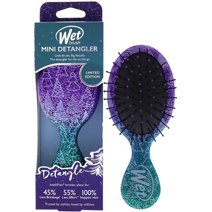 Mini Winter Glitter Hairbrush, For Disentangling Holiday Trees With