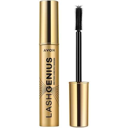 Avon Lash Genius Multitask & Multiply Mascara Blackest Black with Smart Control Brush and Quick-Glide Gel Formula 10ml