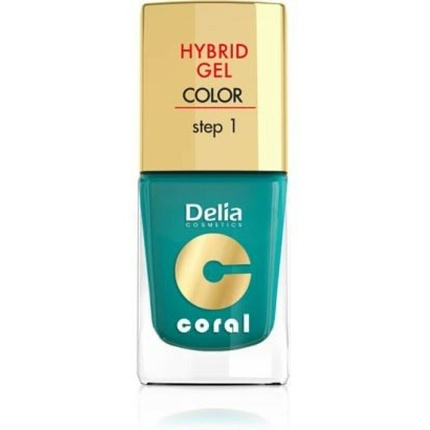 Delia Cosmetics Coral Hybrid Gel Nail Polish No. 10 Metallic Green 11ml