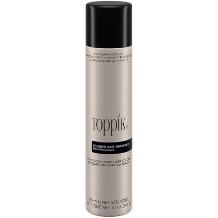 Toppik Colored Hair Thickener Dark Brown Hair Spray for Thinning Hair 5.1oz - Black