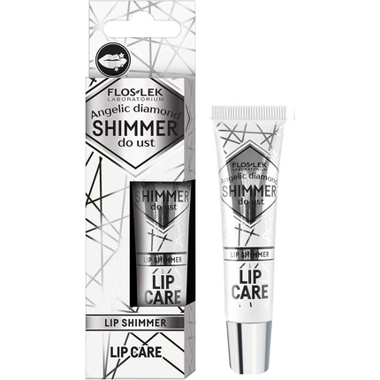 FLOSLEK Angelic Diamond Lip Shimmer Lip Gloss 10g - Moisturizing Glitter Lipstick with 3D Effect and 7 Natural Oils including Argan, Avocado, and Rosemary - Glamour Style