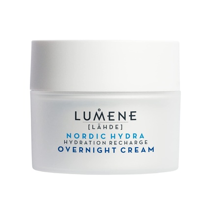 Lumene Hydration Recharge Overnight Cream Hyaluronic Acid Facial Moisturizer 50mL