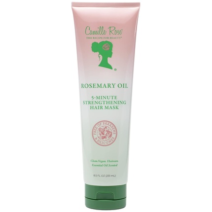 Camille Rose Rosemary Oil 5-Minute Deep Strengthening Hair Mask and Conditioner with Castor, Peppermint, and Rosemary Oils for Hair Growth 8.5 fl oz