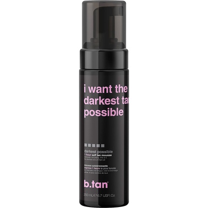 b.tan Darkest Possible Fake Tan 1 Hour Instant Self-Tanning Mousse 200ml