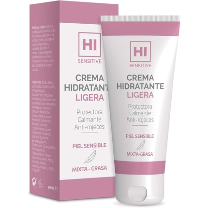 HI Sensitive Light Moisturizing Cream for Sensitive Combination and Oily Skin Protective Soothing and Anti Redness Cream for Face Neck and Cleavage