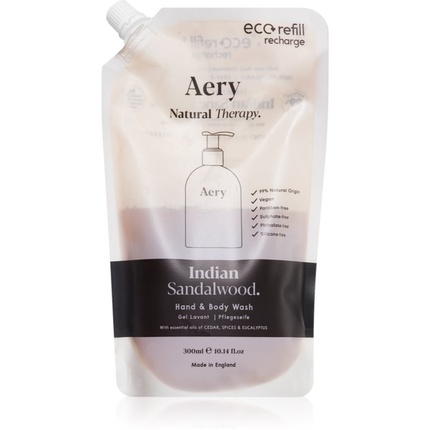 Aery Indian Sandalwood Liquid Hand and Body Soap Refill - 300 ml