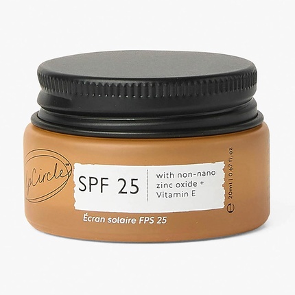 UpCircle Mini Travel Size SPF 25 Mineral Sunscreen 20ml Reef-Safe Lightweight Raspberry Seed Oil Defends Against Free Radicals Glycerin To Plump Skin Vegan Cruelty-Free